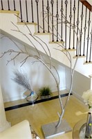 Painted Silver Decor Branch