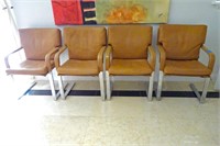 Matteo Grassi Tan Leather Chairs (Set of 6)