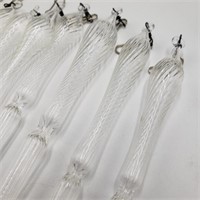 Lot of 8 Hand Blown Swirled Icicles