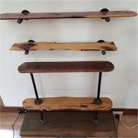 Cedar & Pipe Display Shelf & Wall Mount Shelves