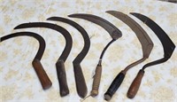 Hand Weed Scythes (6)  Wood Handles