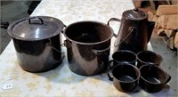 Granite over metal Canner, Drinking Cups