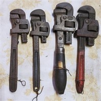 Pipe Wrenches (4), vintage,