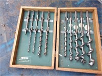 Irwin Auger Bit set in wood box