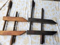 Wood clamps - pair, no maker's mark