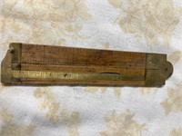 Wood & Brass foldup ruler with brass extension
