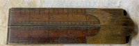 Wood and brass foldup ruler, #32,