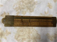 Wood & Brass Foldup ruler with extension