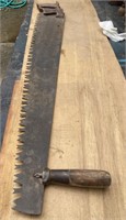 Two Man Hand Saw - total length 40"