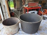 Cast Iron kettles (2), one footed