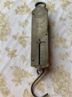 Brass hanging scales by Forschner of NY