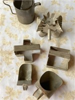 Cookie cutters, scoops, oil can (homemade)