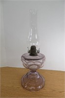USA  Lavendar Glass Oil Lamp Factory Blemish