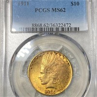 1911 $10 Gold Eagle PCGS - MS62