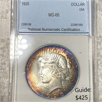 1925 Silver Peace Dollar NNC - MS66