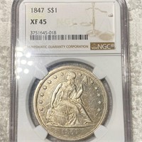 1847 Seated Liberty Dollar NGC - XF45