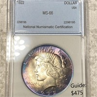 1922 Silver Peace Dollar NNC - MS66