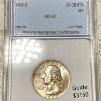 1962-D Washington Silver Quarter NNC - MS67