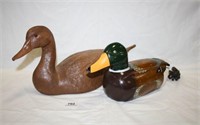Brown Duck Decoy; Wooden Duck Phone