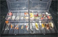 4 Small Divided trays for lures; fly lures