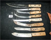 Wood Handle Knives (8) 2 Marked Remington