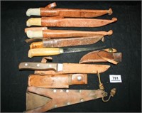 J. Marttini Sheathed Knives (Finland);6 knives