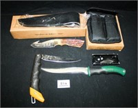 Various Hunting Knoves; Folding Blade…