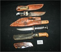 Hunting Knoves with Sheath; 1 Folding Knife