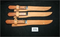 Knives in Leather Sheath (3)