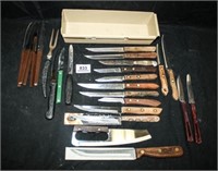 Knife Odds and Ends 25 total knives in Plastic box