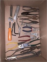 pliers, crescent wrenches