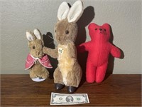 3 Vintage Stuffed Animals