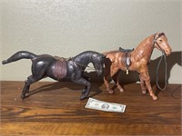 2 Leather Toy Horses