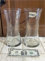 2 Glass Vases