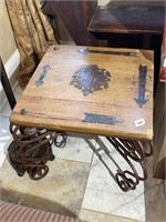 Vintage Barn Door Top End Table