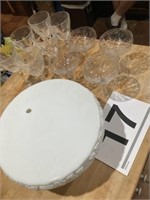 Milk Glass Plate and Glasses