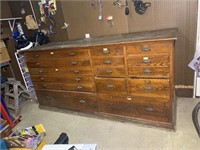 Antique Oak Architect Cabinet with original pulls