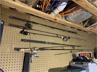 Assorted Fishing Rods and Reels