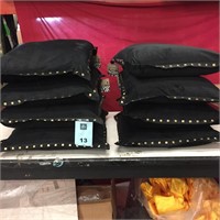 Lot of 8 Black Gold Payton Nailhead Pillows