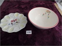 Egg Plate & Bowl, Hand Painted