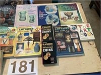 Collectors books for antiques, glass and coins
