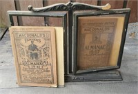 Antique Almanacs In Display. needs repair