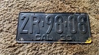 1930 California Plate