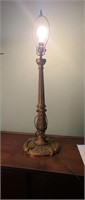 Antique Brass Lamp 33", Tested working