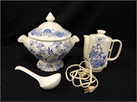 Electric Warming Pot w/ Cord; Soup Tureen w/Ladle;