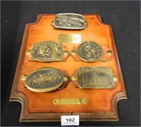 Sooner Belt Buckle Collection; (5); w/plaque;