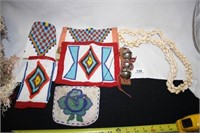 Native American Beaded Cuffs (4); Pooka Shells