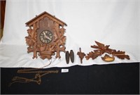 Wooden Cuckoo Clock From Germany; Birds