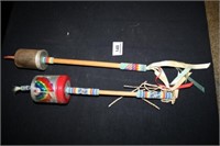 Native American Brushes; Beadwork on both (2)