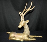 Brass Deer w/Antlers-One Antler has been broken